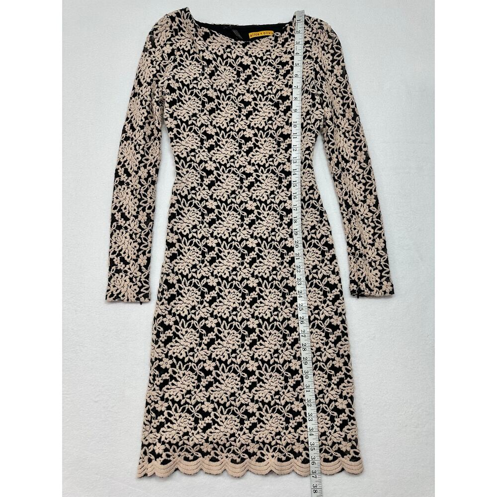 Alice + Olivia Dandi Nude Black Lace Open Back Dress Size 2 XS - Picture 11 of 14